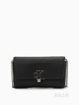 Calvin Klein女包 时尚小巧翻盖式链条金属LOGO迷你手机挎包DP1554