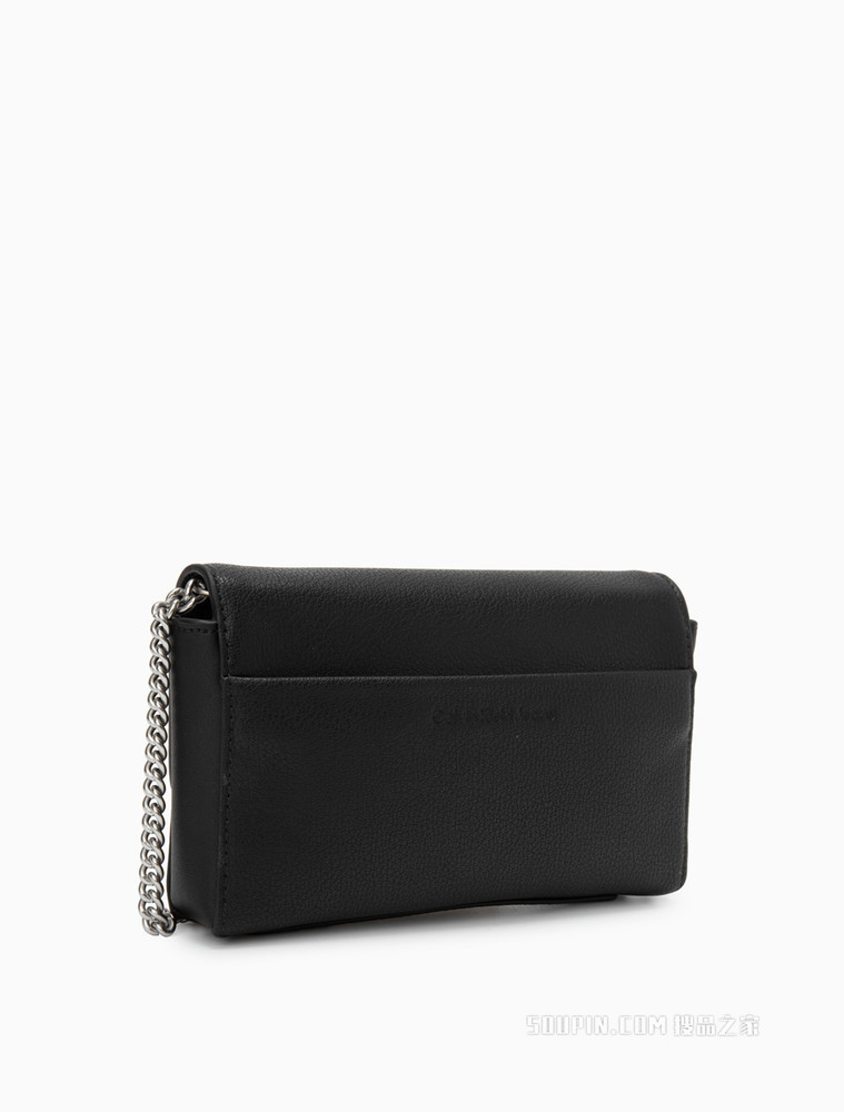 Calvin Klein女包 时尚小巧翻盖式链条金属LOGO迷你手机挎包DP1554
