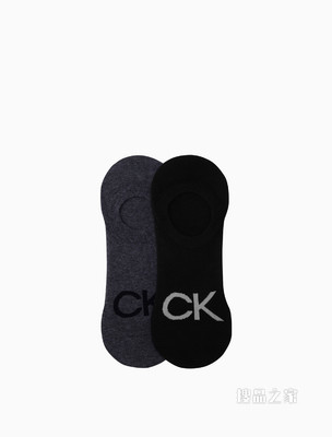 Calvin Klein 男士两双装深口醒目LOGO提花船袜CKP32848