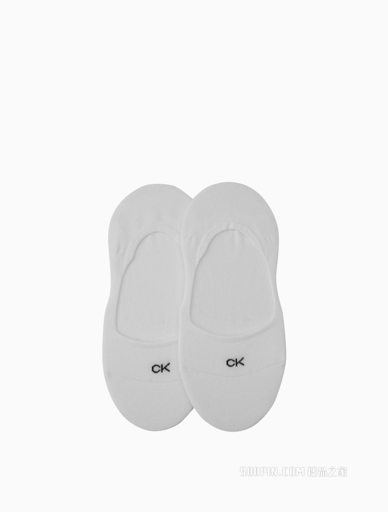 Calvin Klein 女士两双装时尚浅口LOGO提花船袜CKP12838