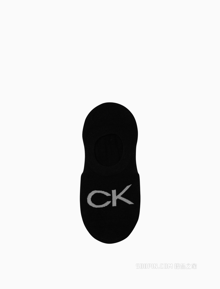 Calvin Klein 女士两双装深口CK字母提花船袜短袜CKP12842