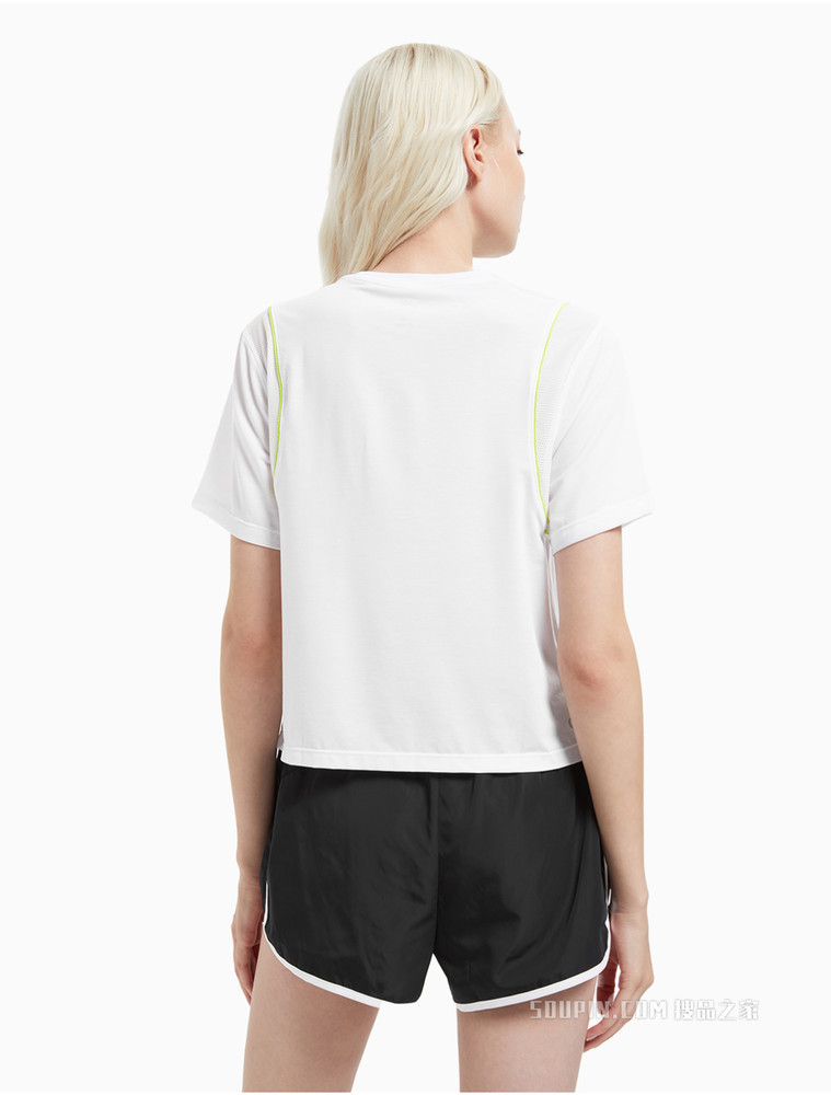 Calvin Klein 女士时尚反光LOGO印花圆领短袖T恤4WF1K106