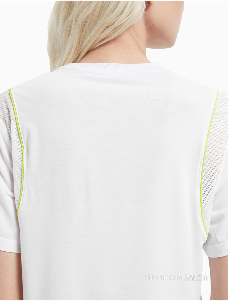 Calvin Klein 女士时尚反光LOGO印花圆领短袖T恤4WF1K106