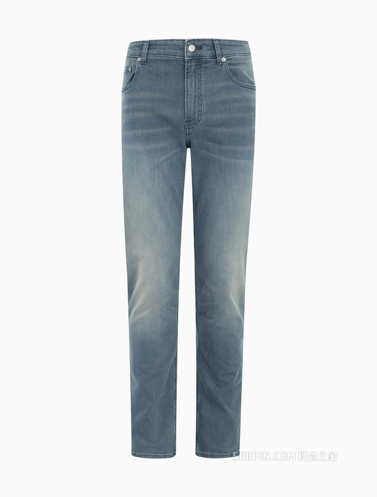 Calvin Klein 男士时尚合体LOGO贴片水洗弹力牛仔裤J319356