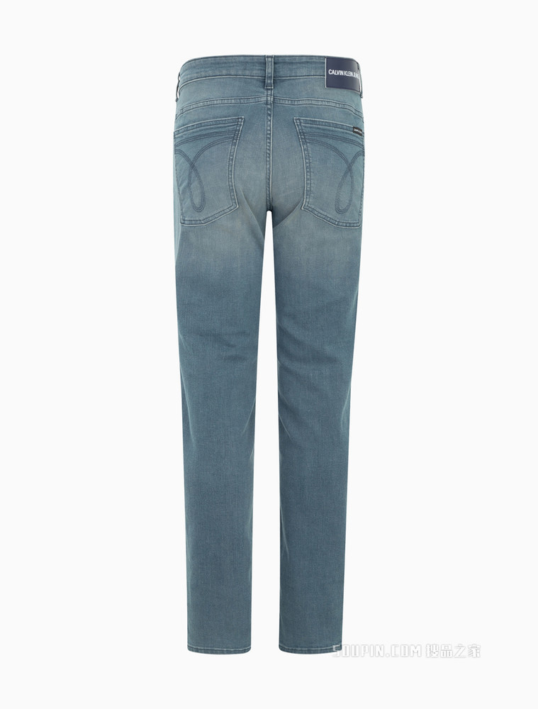 Calvin Klein 男士时尚合体LOGO贴片水洗弹力牛仔裤J319356
