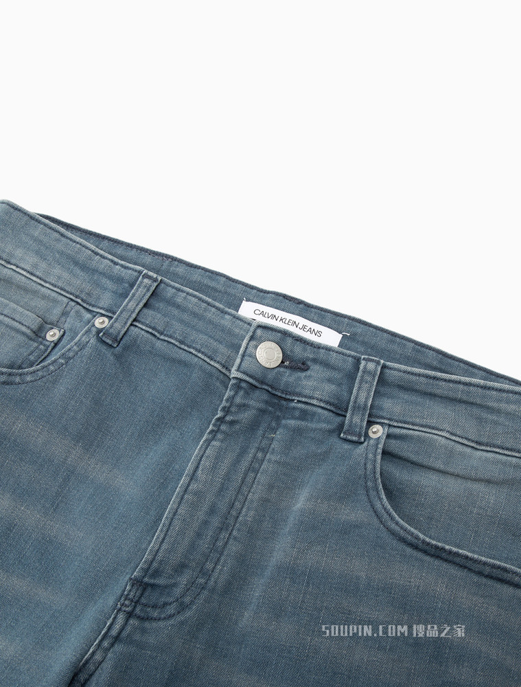 Calvin Klein 男士时尚合体LOGO贴片水洗弹力牛仔裤J319356