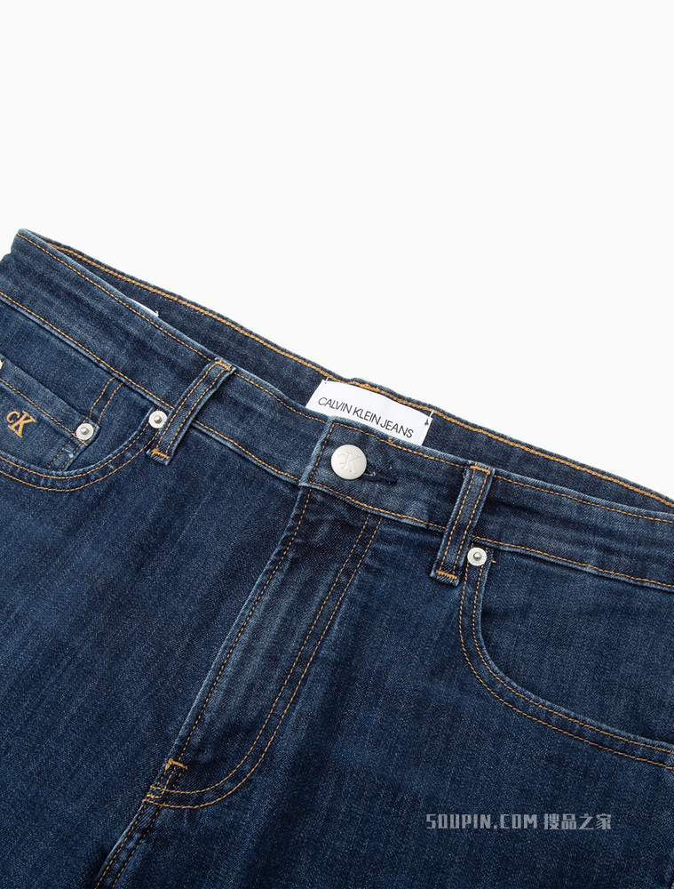 Calvin Klein 男士时尚合体LOGO刺绣水洗弹力牛仔裤J320676