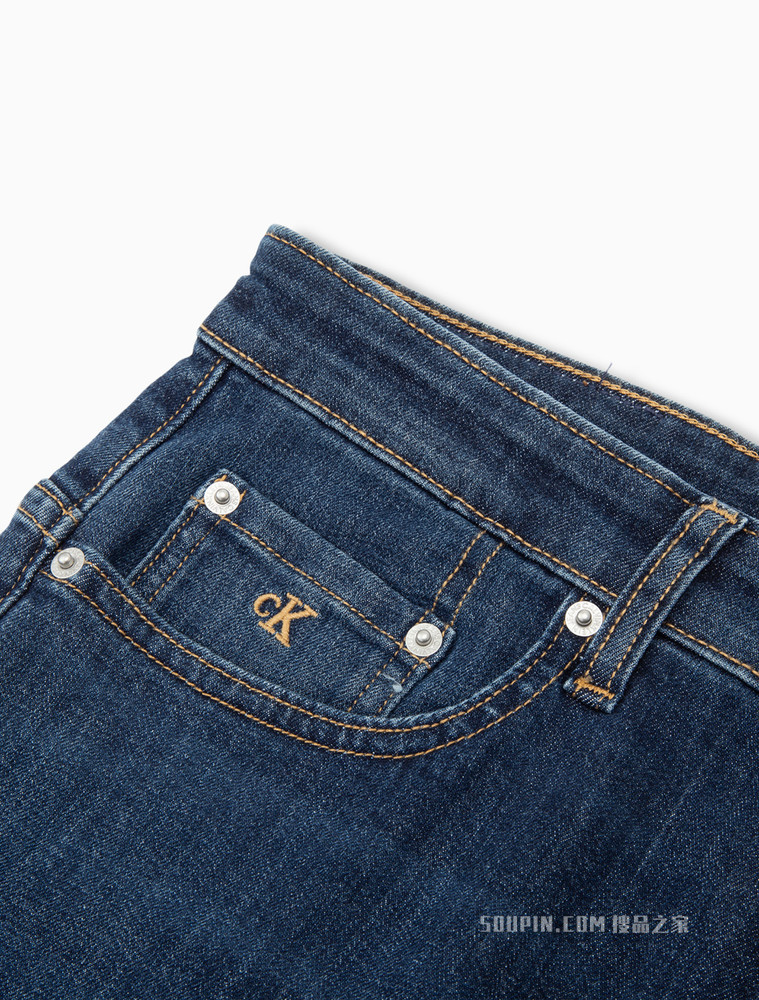 Calvin Klein 男士时尚合体LOGO刺绣水洗弹力牛仔裤J320676