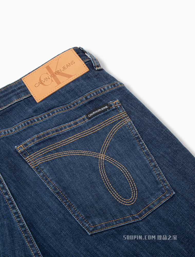 Calvin Klein 男士时尚合体LOGO刺绣水洗弹力牛仔裤J320676