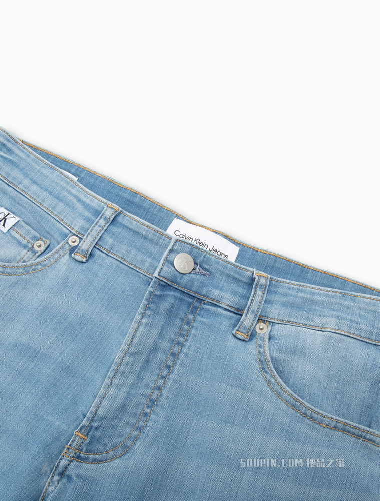 Calvin Klein 男士时尚合体版LOGO织标弹力水洗牛仔裤J320687