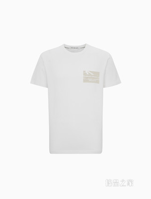 Calvin Klein 男士时尚圆领纯棉绘画图案LOGO短袖T恤J320947