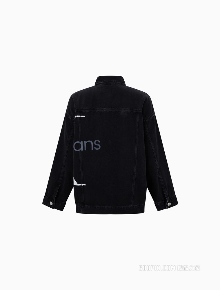 Calvin Klein 男士翻领铆钉扣纯棉醒目印花牛仔外套J319798