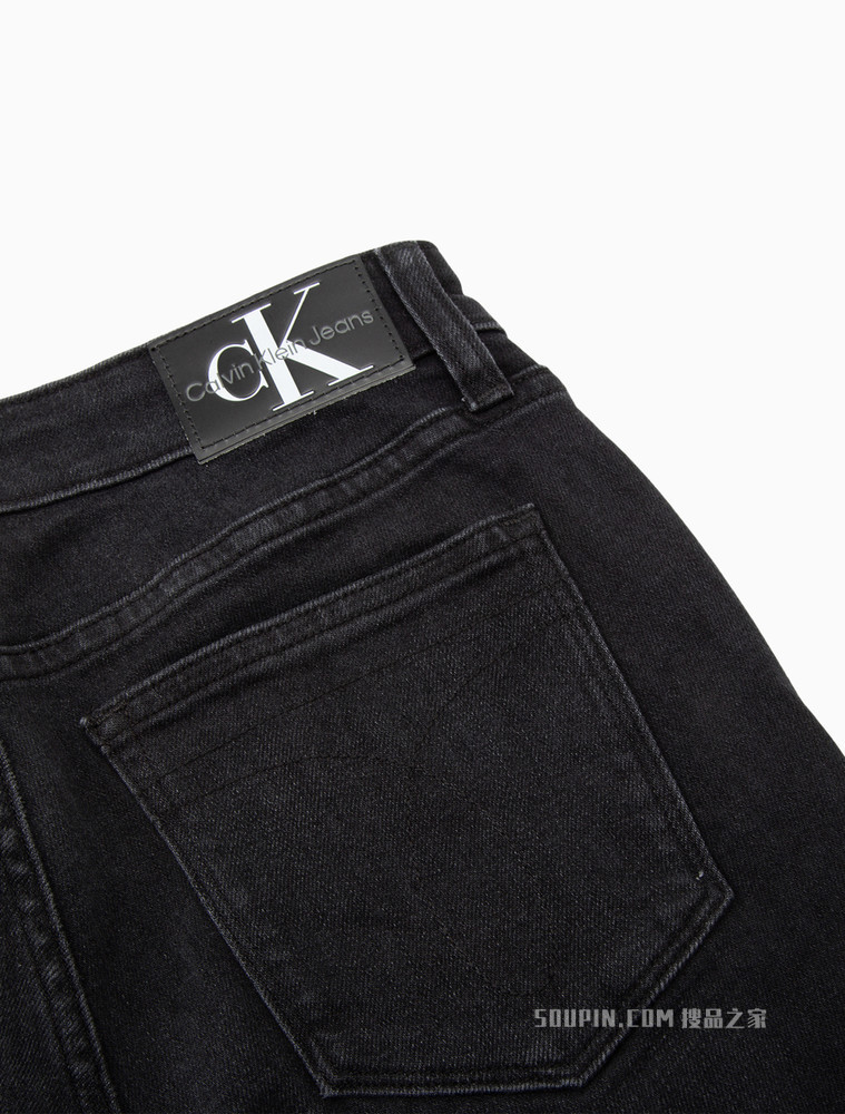 Calvin Klein 女士时尚合体弹力黑灰色水洗九分牛仔裤J219166
