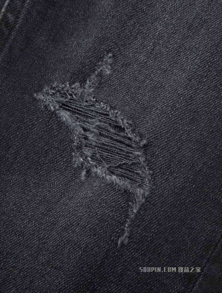 Calvin Klein 女士高腰紧身破洞毛边弹力九分牛仔裤J219167