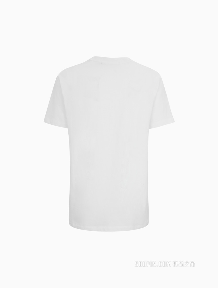 Calvin Klein 女士休闲圆领纯棉简约LOGO短袖T恤J218886