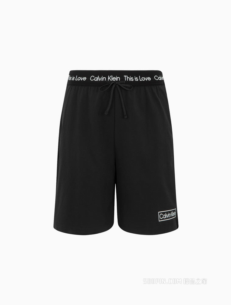 Calvin Klein 男士抽绳织带腰LOGO印花休闲短裤4MS2S821