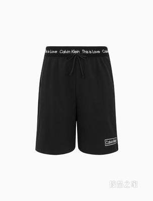 Calvin Klein 男士抽绳织带腰LOGO印花休闲短裤4MS2S821