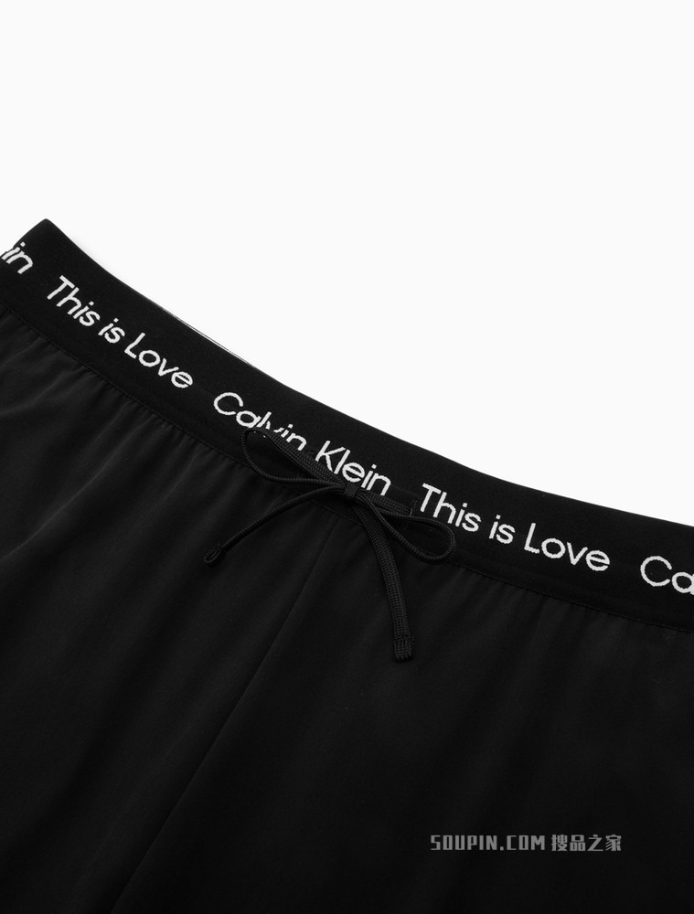 Calvin Klein 男士抽绳织带腰LOGO印花休闲短裤4MS2S821