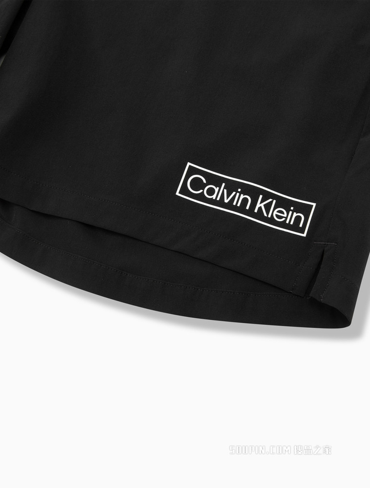 Calvin Klein 男士抽绳织带腰LOGO印花休闲短裤4MS2S821