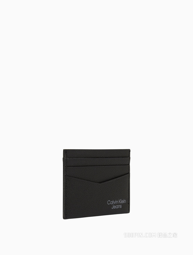 Calvin Klein 男士经典多卡位金属色LOGO压印牛皮卡包HP1783
