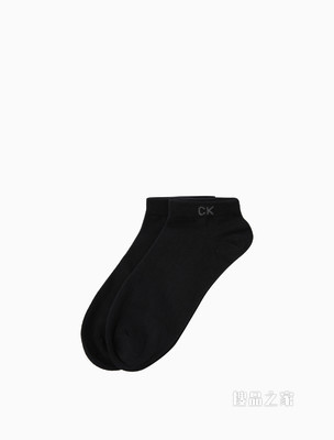Calvin Klein 男士两双装简约LOGO提花舒适运动短袜CKP32870