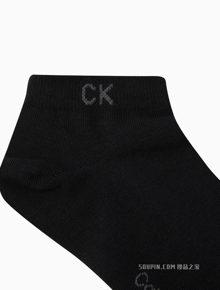 Calvin Klein 男士两双装简约LOGO提花舒适运动短袜CKP32870