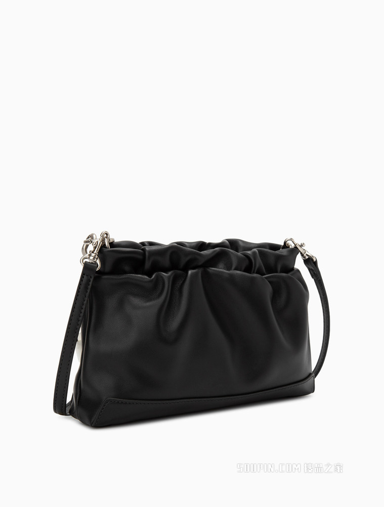 Calvin Klein女包 时尚金属LOGO可调节肩带羊皮单肩斜挎包DH2928