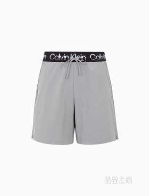 Calvin Klein 男士抽绳腰宽LOGO提花织带运动短裤4MS2S818