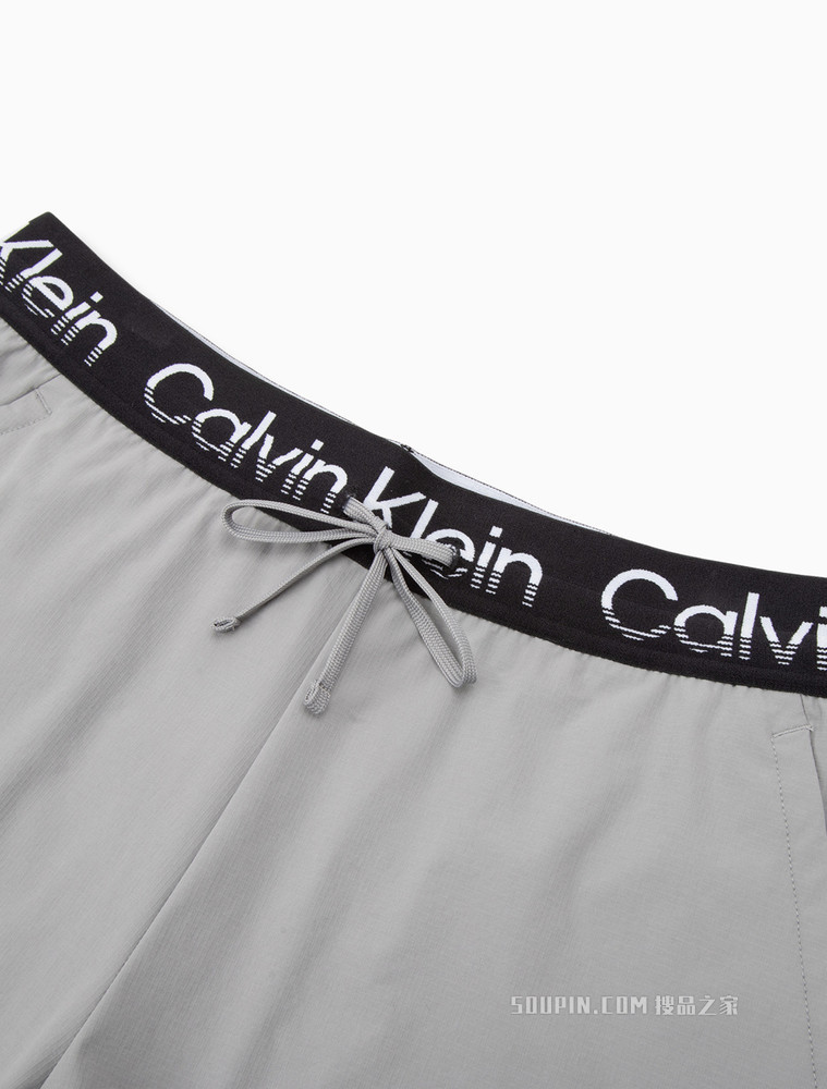 Calvin Klein 男士抽绳腰宽LOGO提花织带运动短裤4MS2S818