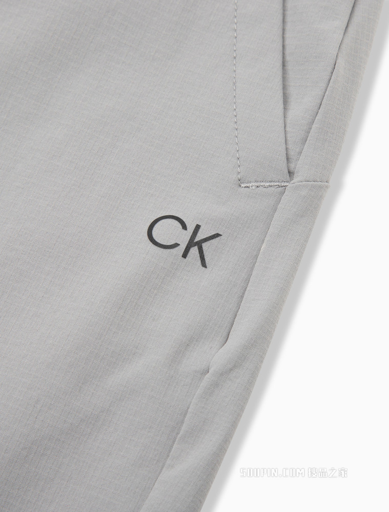 Calvin Klein 男士抽绳腰宽LOGO提花织带运动短裤4MS2S818