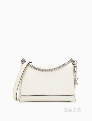 Calvin Klein女包 时尚翻盖式小羊皮可卸LOGO斜挎腋下包DH2926