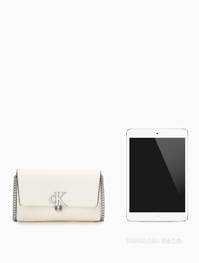 Calvin Klein女包 时尚小巧翻盖式链条金属LOGO迷你手机挎包DP1554