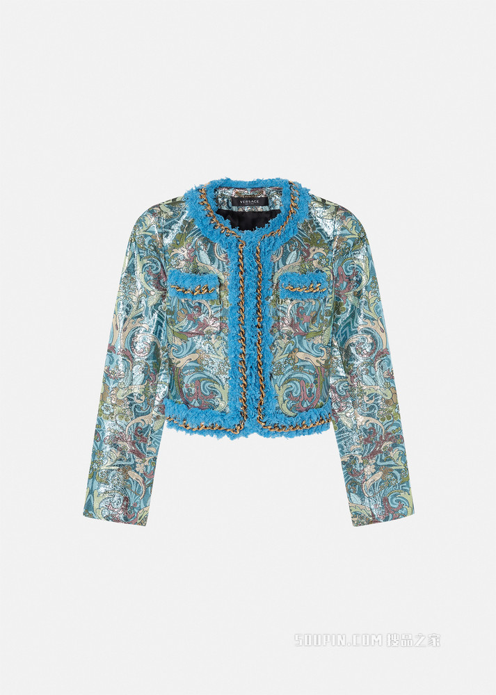 粗花呢链条夹克