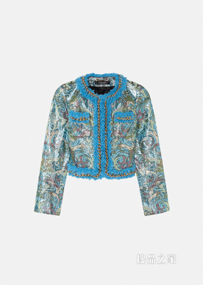 粗花呢链条夹克