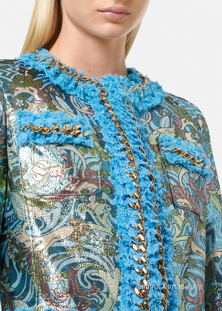 粗花呢链条夹克