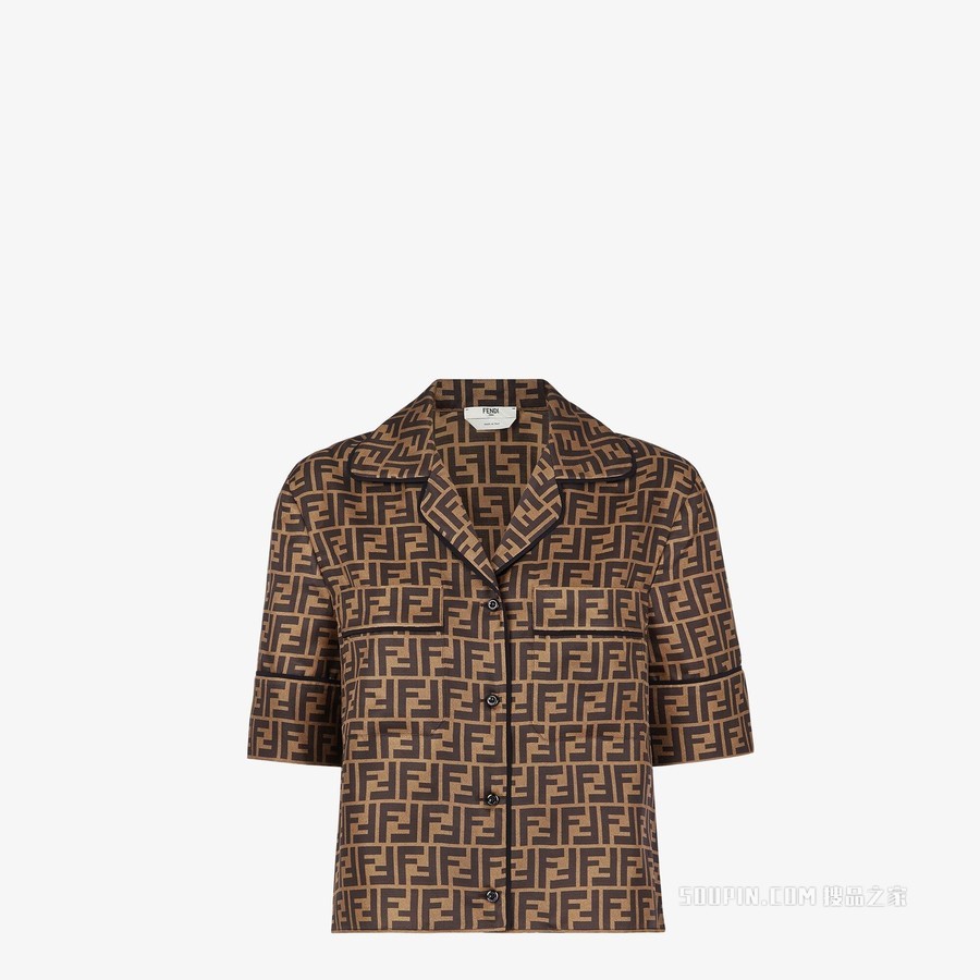 睡衣 棕色桑蚕丝睡衣