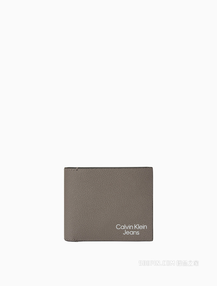 Calvin Klein 男士商务压纹LOGO多卡位方形折叠钱包HP1754