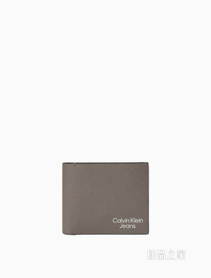 Calvin Klein 男士商务压纹LOGO多卡位方形折叠钱包HP1754