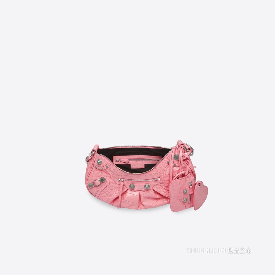 Le Cagole 小号鳄鱼纹压花单肩包