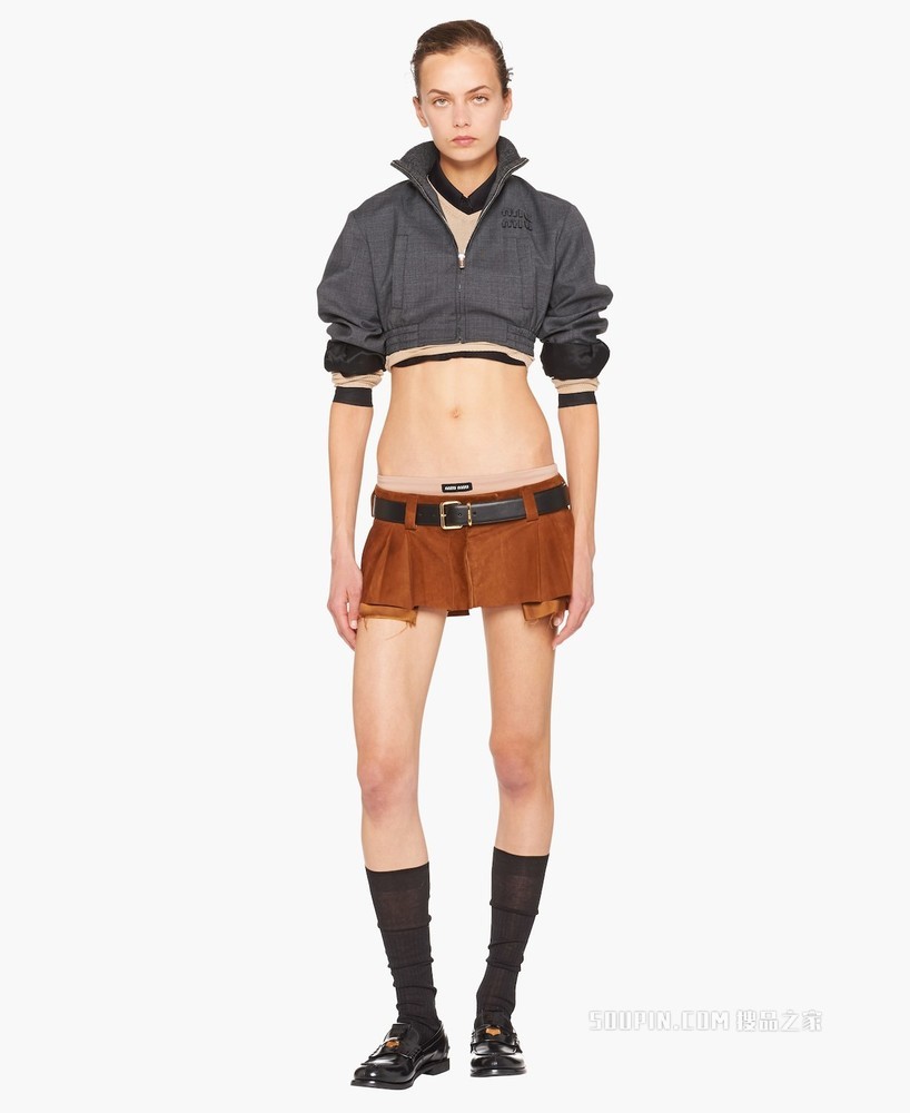 皮革迷你半身裙