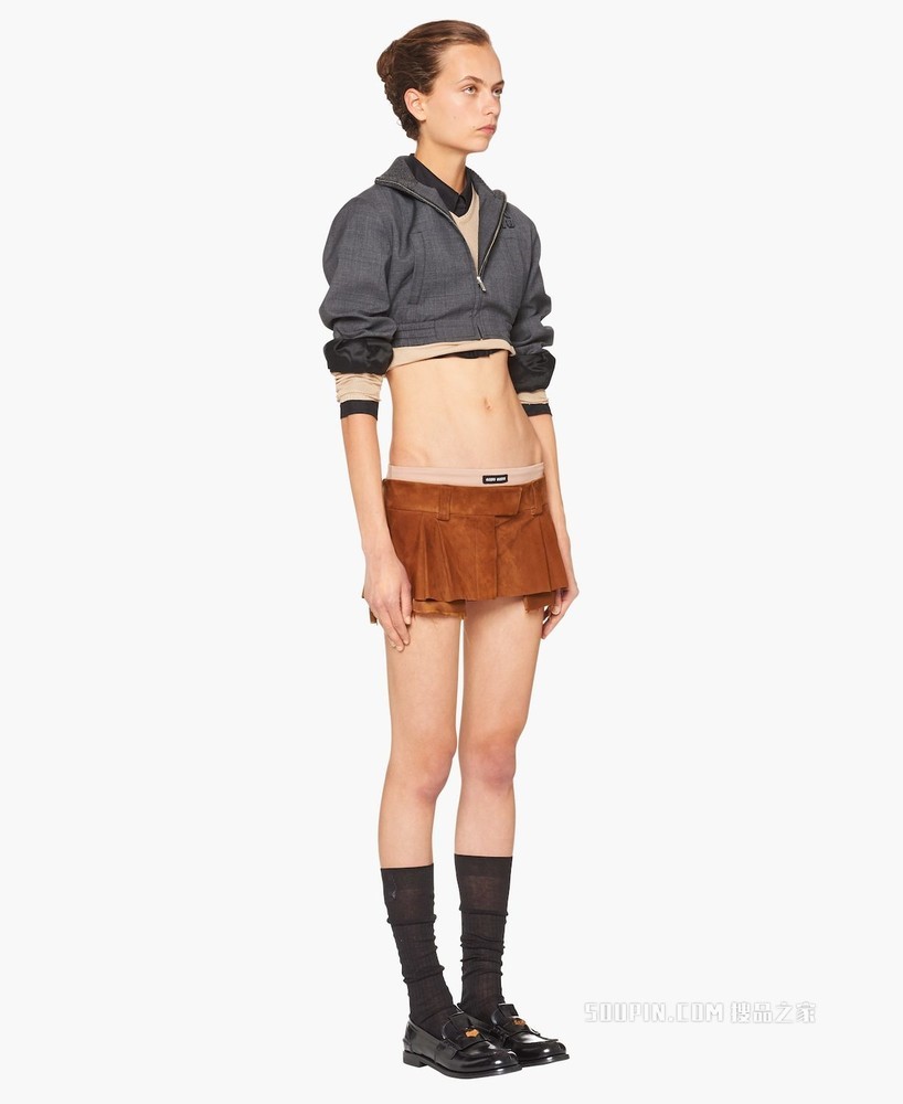 皮革迷你半身裙
