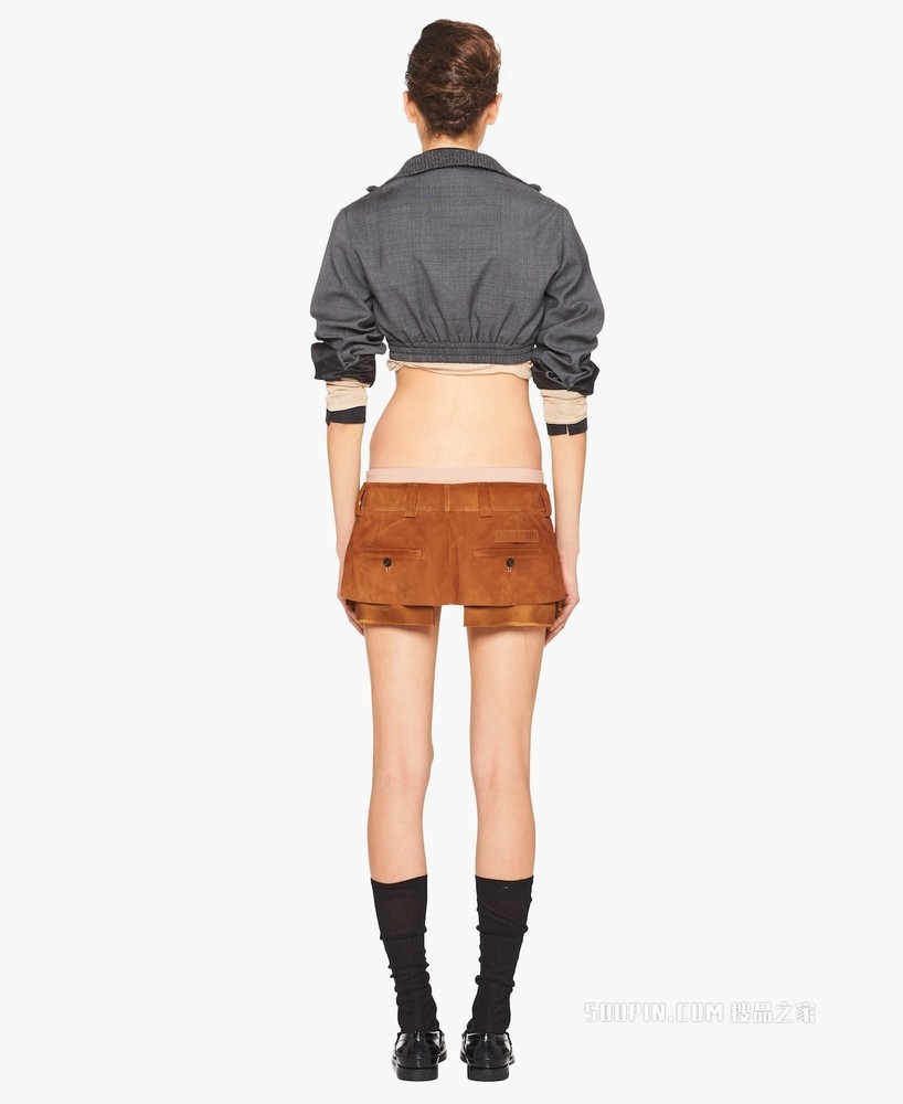 皮革迷你半身裙