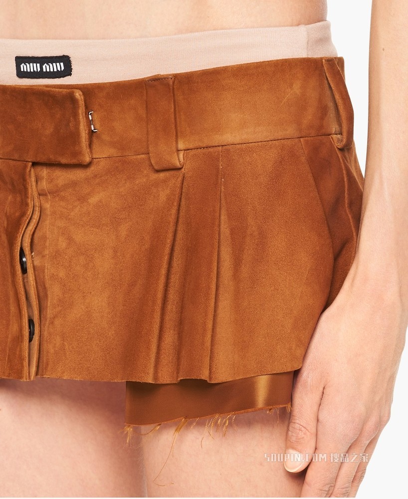 皮革迷你半身裙