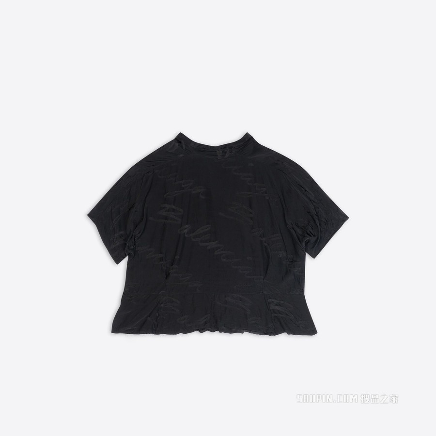 Handwritten V-Neck 女士衬衫 Oversized