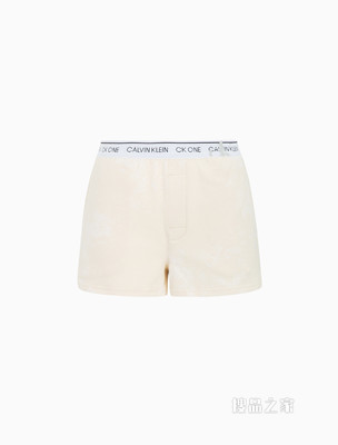 Calvin Klein 女士CK one循环LOGO腰边休闲家居短裤QS6808