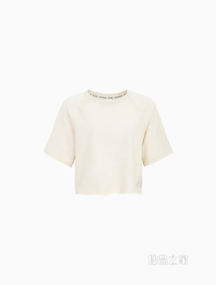 Calvin Klein 女士圆领短款Ck one LOGO贴片短袖家居服QS6807
