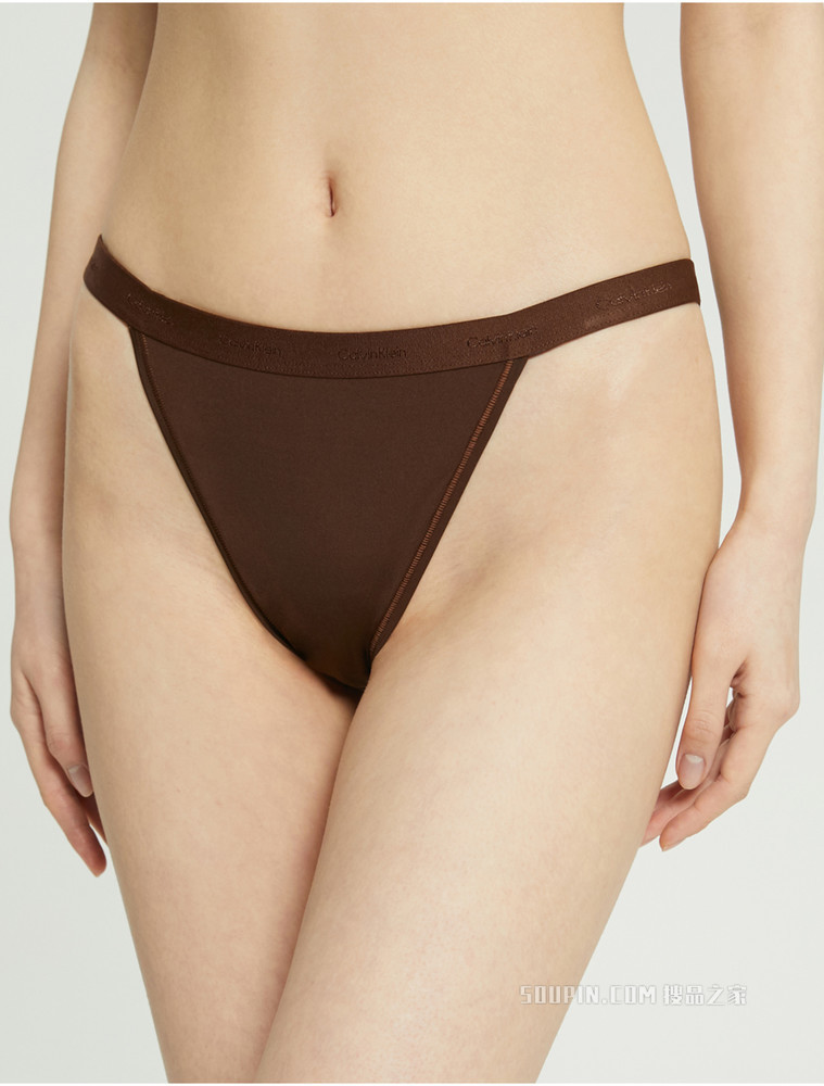 【自然系列】Calvin Klein 女性感循环LOGO高开叉三角内裤QF6760