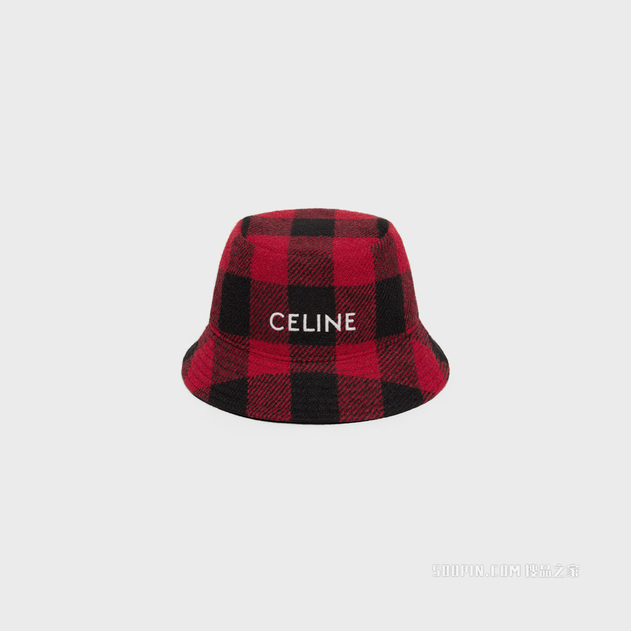 CELINE格纹羊毛渔夫帽 24405