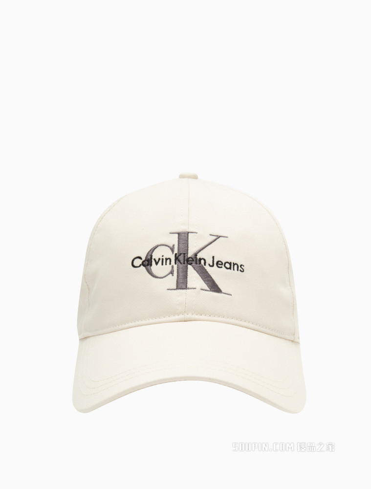 Calvin Klein 男士纯棉交叠刺绣LOGO圆顶鸭舌棒球帽HX0263