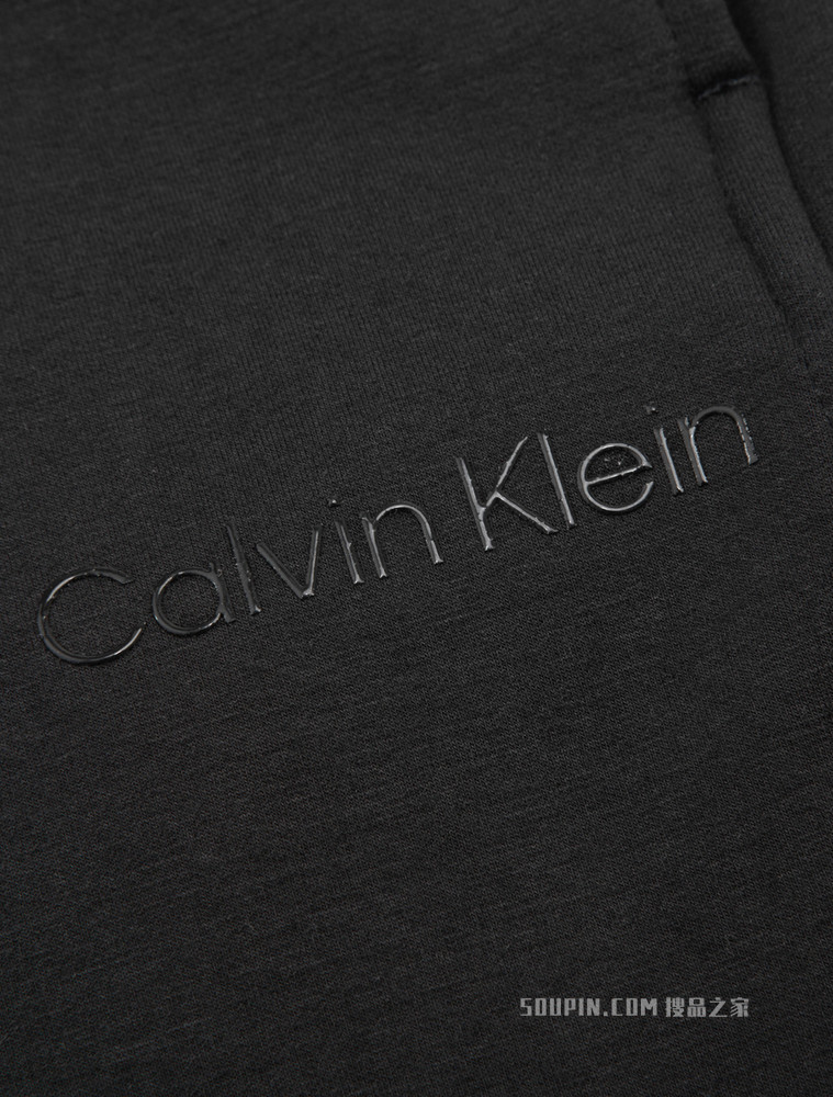 Calvin Klein 女士螺纹抽绳束脚硅胶LOGO针织休闲裤4WS2P611